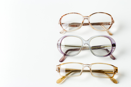 eyeglasses isolated on whiteの写真素材