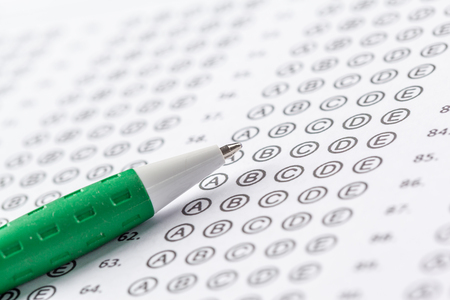 Test score sheet with answersの写真素材