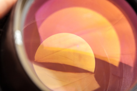 Camera lens close up