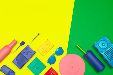 Music flat lay objectsの写真素材