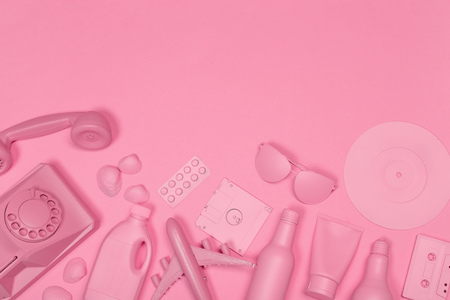 Music flat lay objectsの写真素材