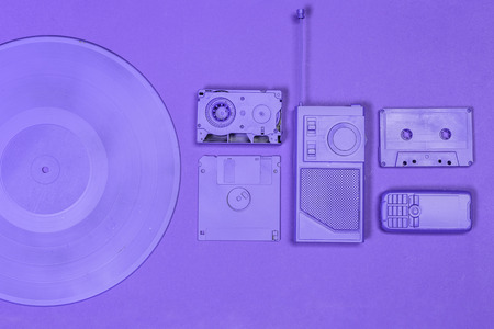 Music flat lay objectsの写真素材