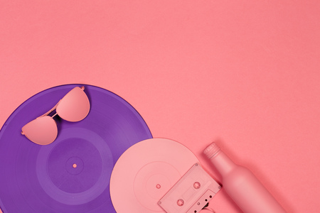 Music flat lay objects