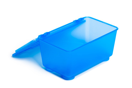 plastic lunch box isolated on white backgroundの写真素材