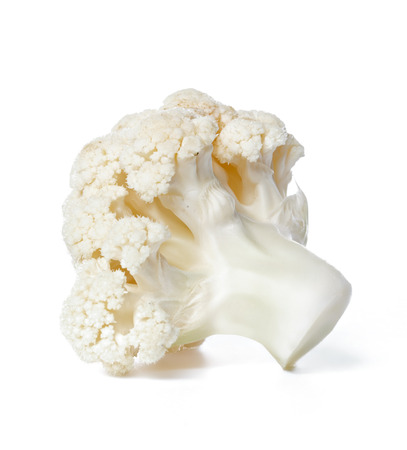 Cauliflower. Piece isolated on white.の写真素材