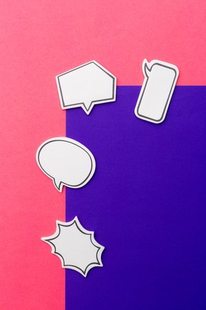 Social Media Chat Concept. Blank empty chat bubble for textの写真素材