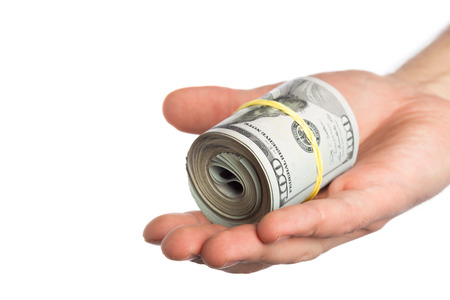 money in the handsの写真素材