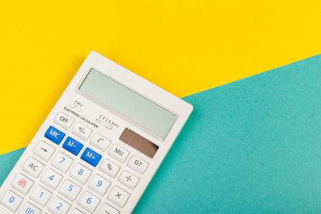 Top view of a calculator isolatedの写真素材
