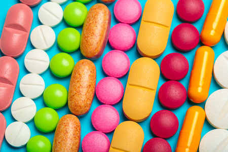 different medicine drugs, pills, tablets.
