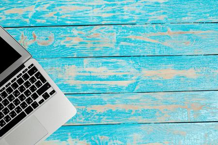 Laptop on the deskの写真素材