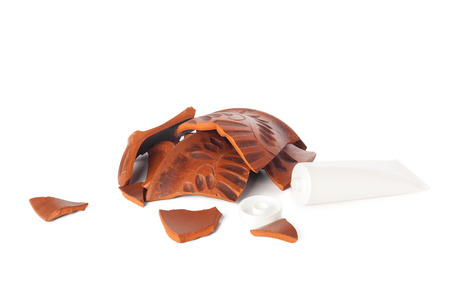 Broken flowerpotの写真素材