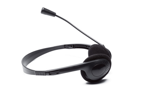 headset with microphone isolated on white