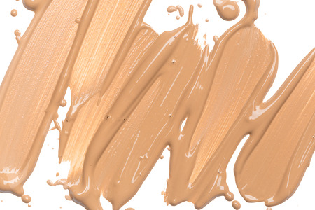 smeared foundation natural make up on white background