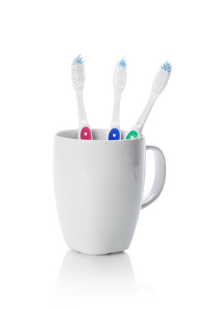 Toothbrush isolated on whiteの写真素材