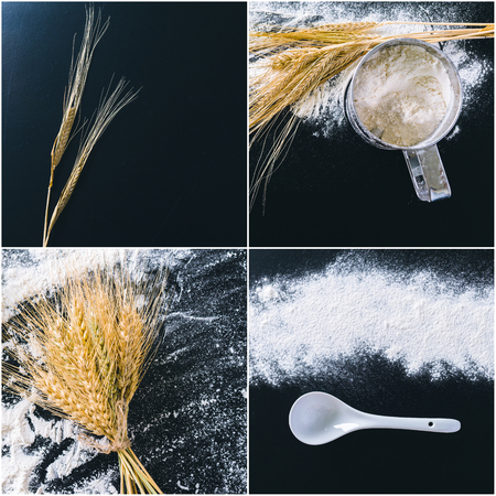 White flour with wheatの写真素材
