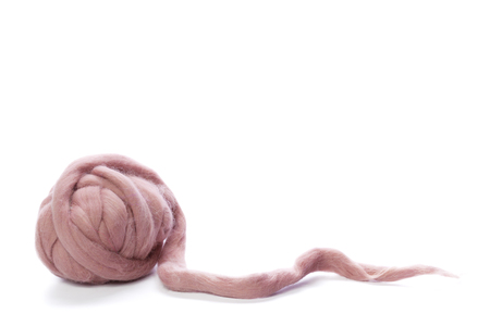 Huge yarn threads isolated on white backgroundの写真素材