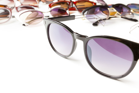 Fashion sunglasses isolated on whiteの写真素材