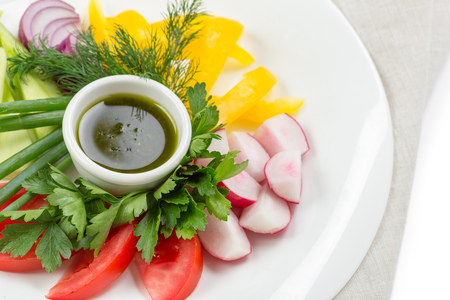 plate of fresh vegetablesの写真素材