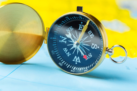 compass on map background travel