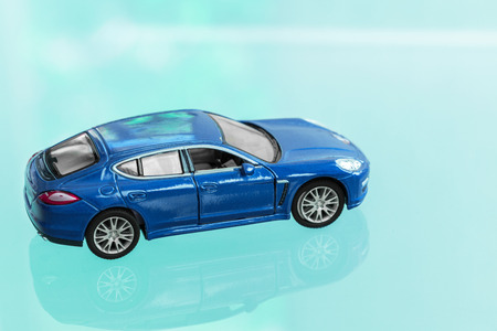 blue small toy carの写真素材