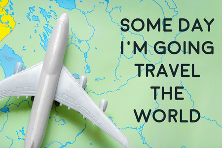 Travel planning top view concept