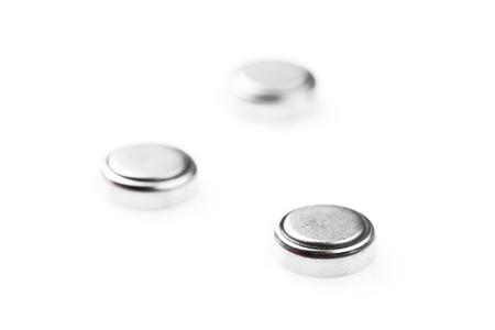 Lithium batteries isolated on whiteの写真素材
