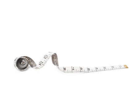Measure tape isolated on whiteの写真素材