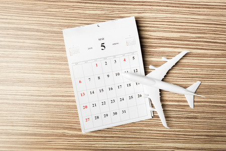 calendar on wooden tableの写真素材