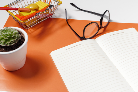 Work space, top viewの写真素材