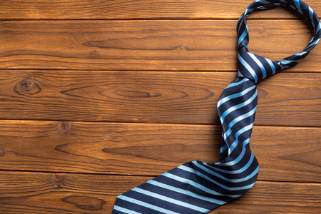 Happy Father's Day. tie on the wooden tableの写真素材