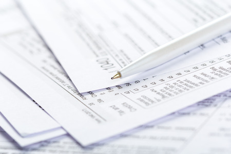 Tax forms, close upの写真素材