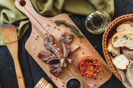 Grilled Rack of Lambの写真素材