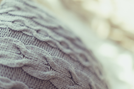 Pile of comfortable pillows close upの写真素材