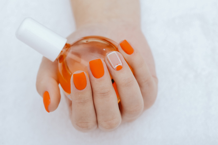 Oil treatment in manicureの写真素材