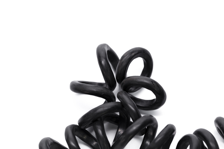black wire isolated on a white backgroundの写真素材
