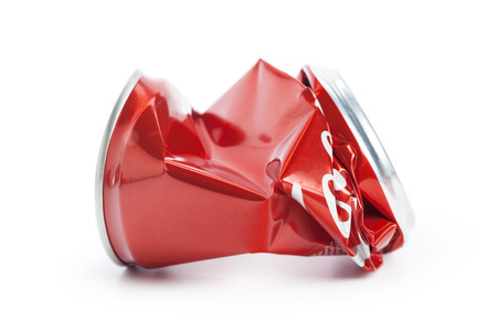 Compressed cans isolated on a white background