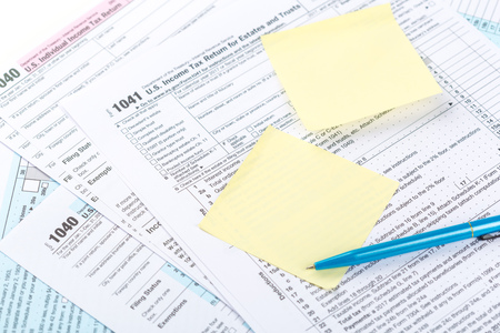 Tax forms, close upの写真素材