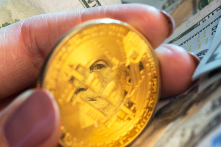 bitcoin and dollarの写真素材