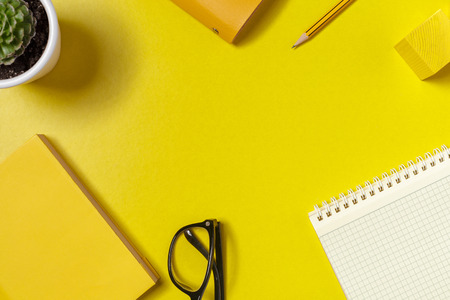 Work space, top viewの写真素材