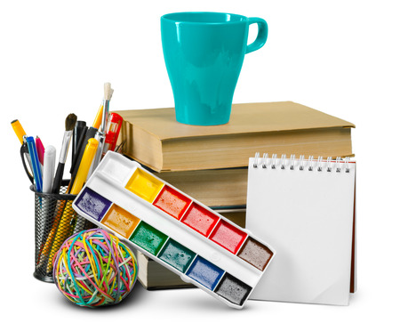 School supplies isolated on white