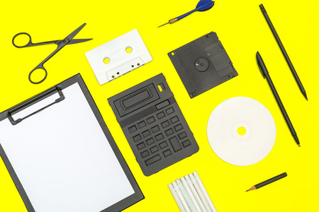 Blank clipboard mock up on color backgroundの写真素材