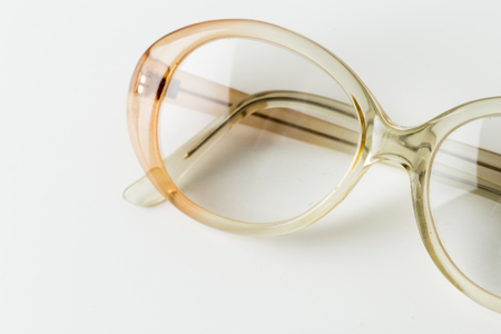 eyeglasses isolated on whiteの写真素材
