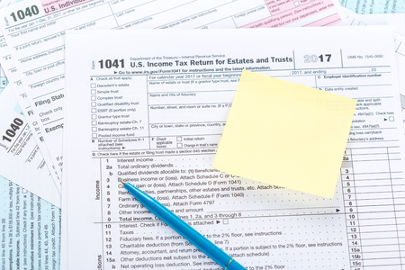 Tax forms, close upの写真素材