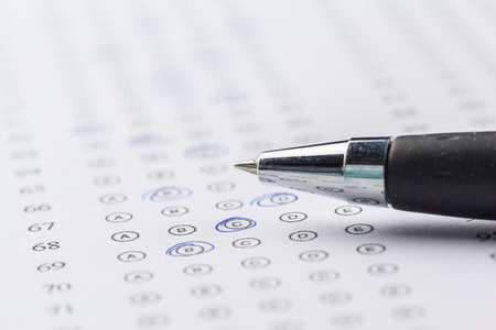 Test score sheet with answersの写真素材