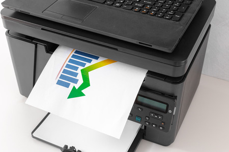 Printer on the tableの写真素材