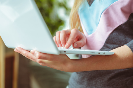 Young Woman Using Laptopの写真素材