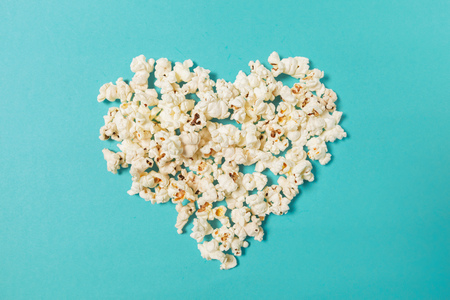 popcorn on color backgroundの写真素材