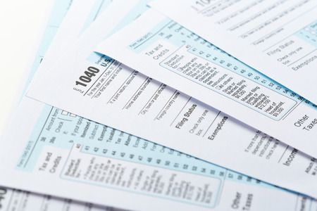 Tax forms, close up