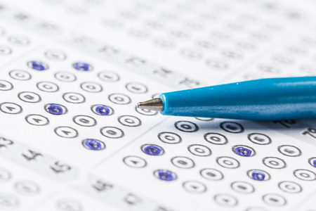 Test score sheet with answers