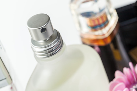 Bottle of perfume isolated of white backgroundの写真素材